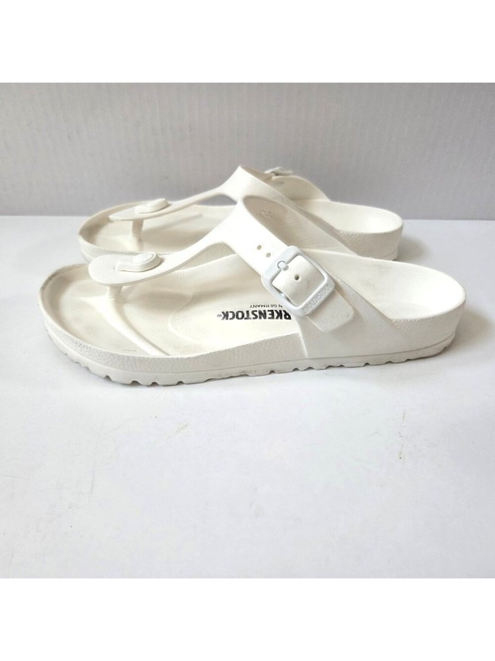 Birkenstock Sandals Womens 37 / 6 Eggshell Off White EVA Gizeh Boho Beach Thongs